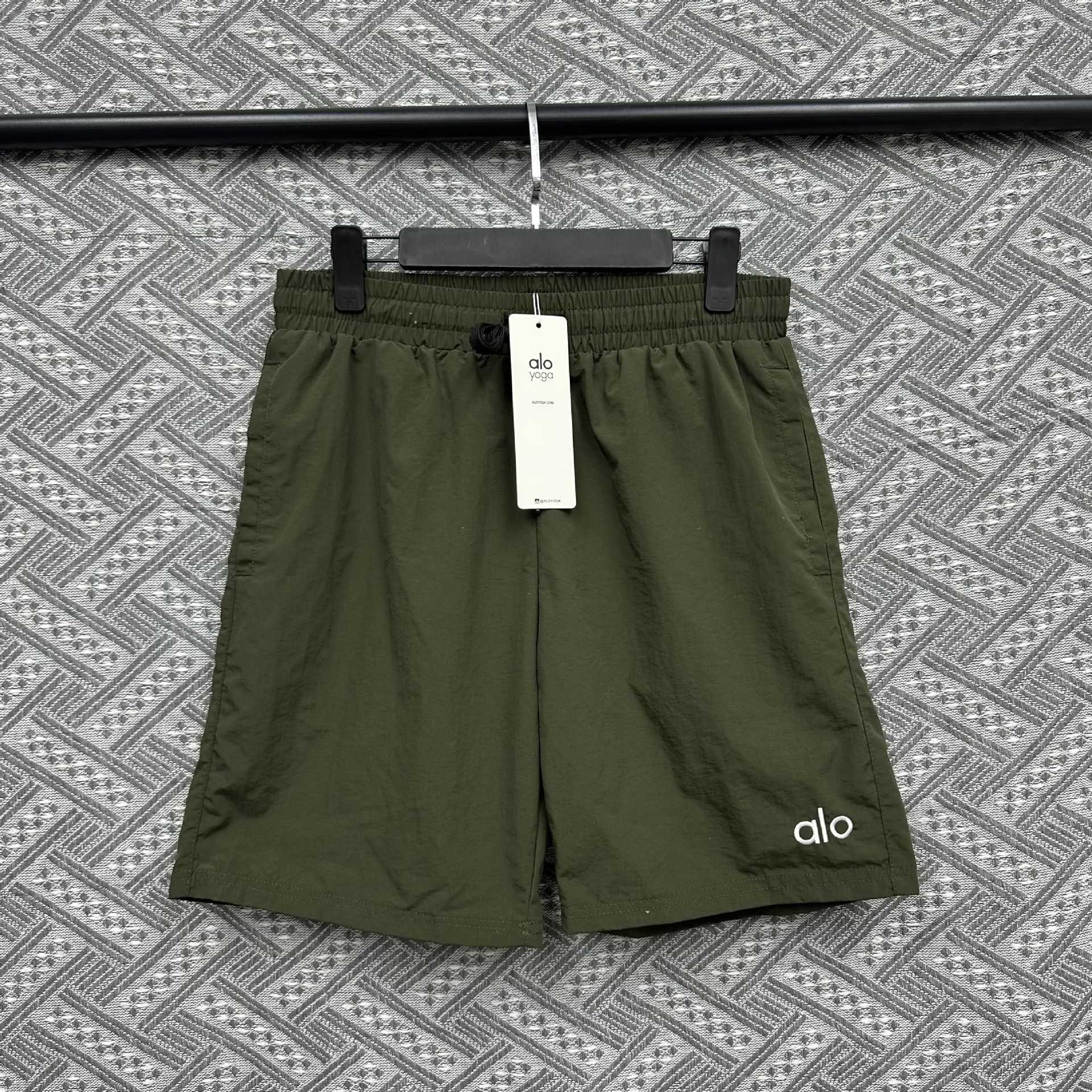 Green drawstring shorts