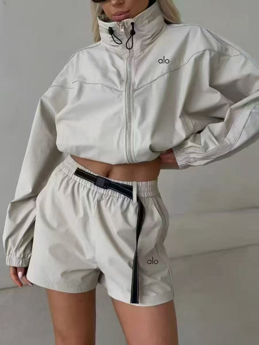 Silver jacket and shorts set